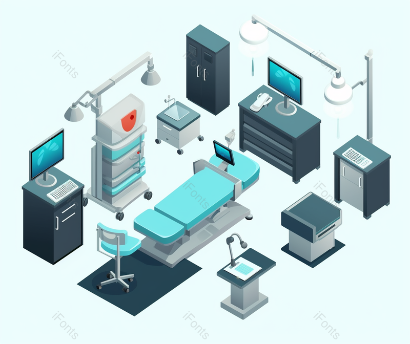 医疗保健设备扁平几何图形插画,插画/手绘图,插画/手绘图库,插画/手绘图下载,插画/手绘